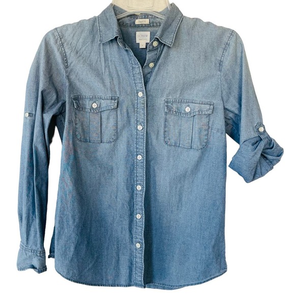 J. Crew Tops - J. Crew The Perfect Shirt Size S Light Blue Denim shirt